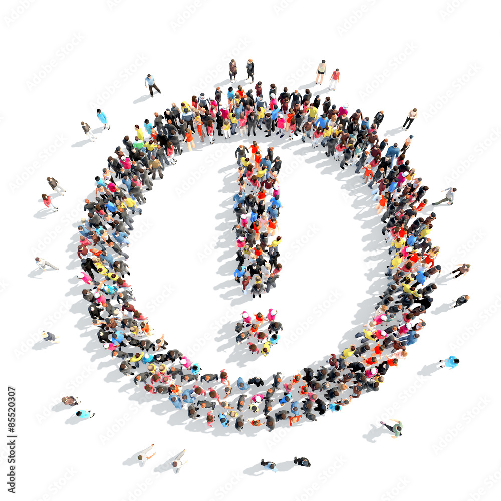 people in the shape of an exclamation mark. people in the shape of an exclamation mark.