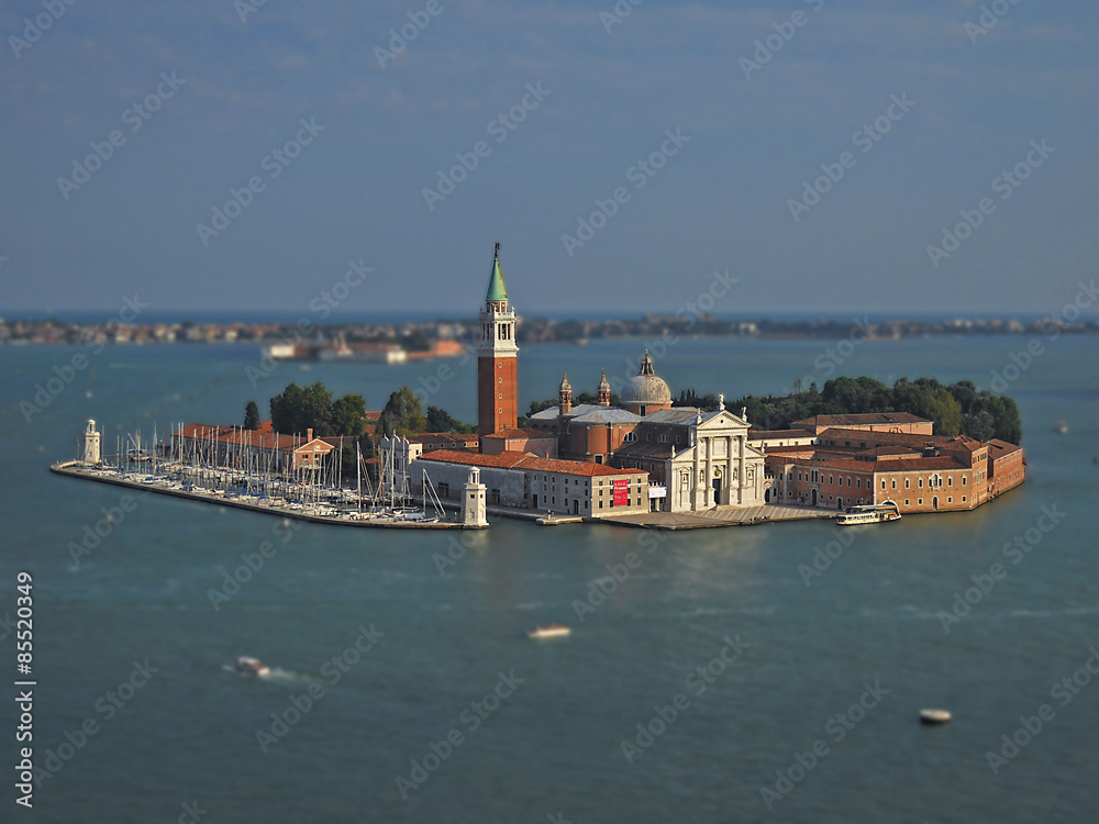 San Giorgio Maggiore, Venice, Italy - miniature effect