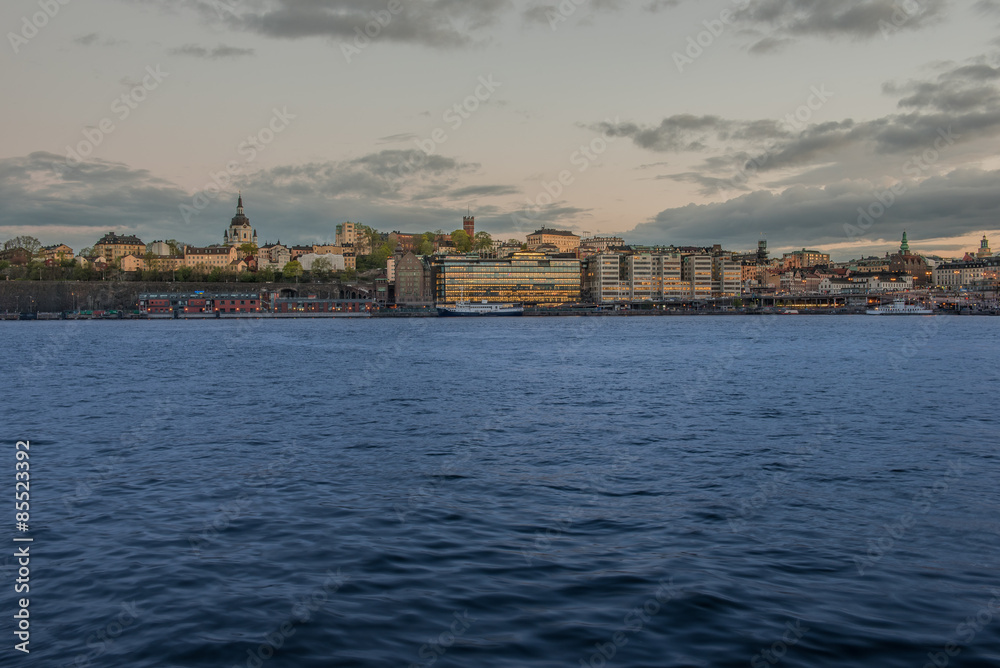View at Stockholm at twilight.