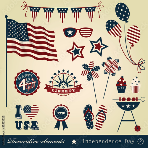 Decorative elements Independence Day 2