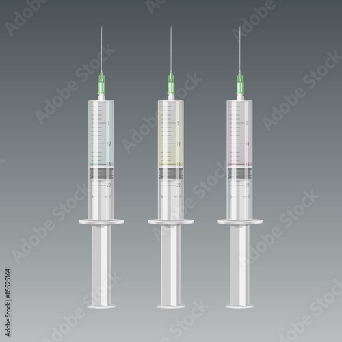 Vector Plastic Medical Syringe Isolated