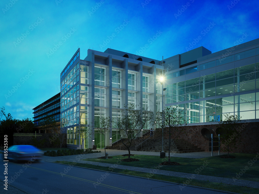 Obraz premium Rendering of a building
