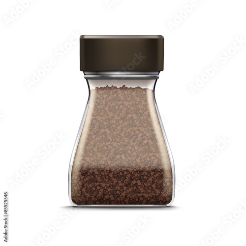 Vector Coffee Glass Jar Packaging Package Isolated