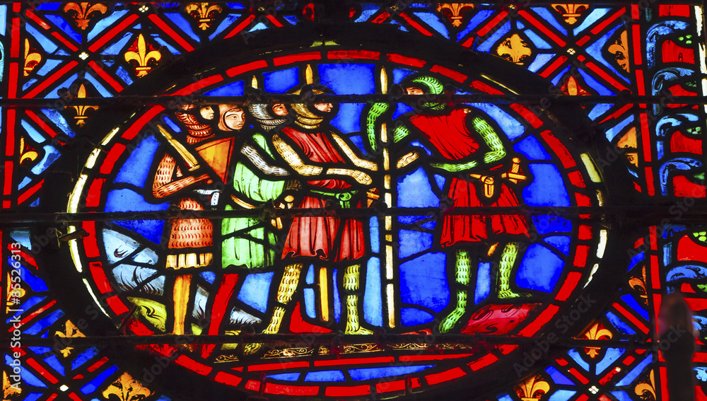 Knights Stained Glass Sainte Chapelle Paris France