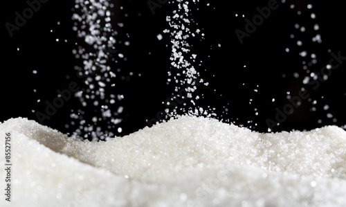 sugar on a black background