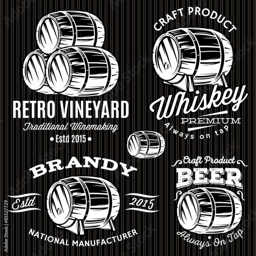 set of patterns for monochromatic emblems with barrels