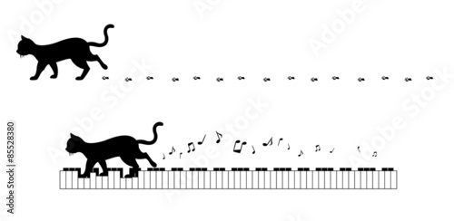 猫のシルエットライン
