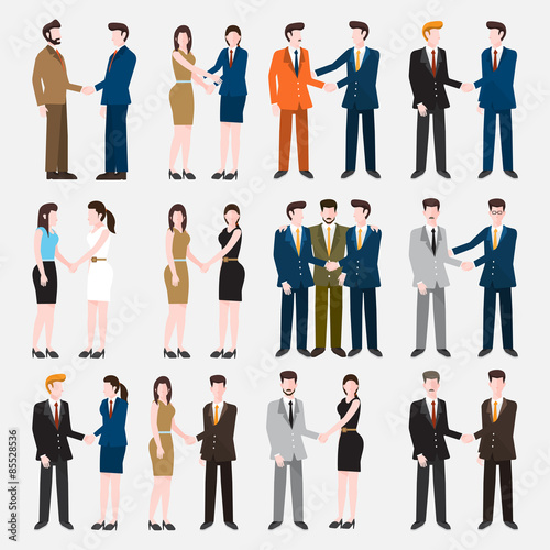 Business Peoples acting in workplace - Vector Illustration, Graphic Design Editable For Your Design.

