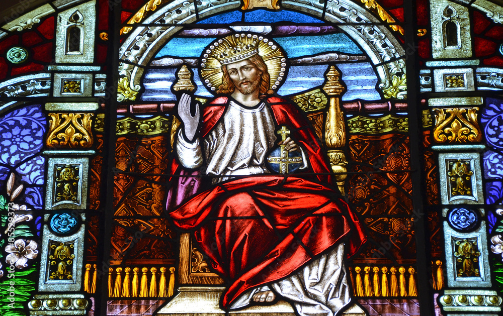 Lord Jesus colorful stained glass