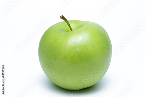 Green apple on white background 