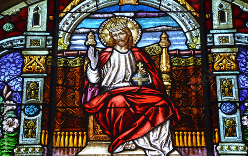 Lord Jesus colorful stained glass