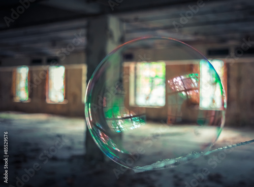 soapbubble in an old factory