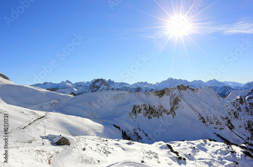 The Nebelhorn Mountain in winter. Alps, Germany. © eugen_z