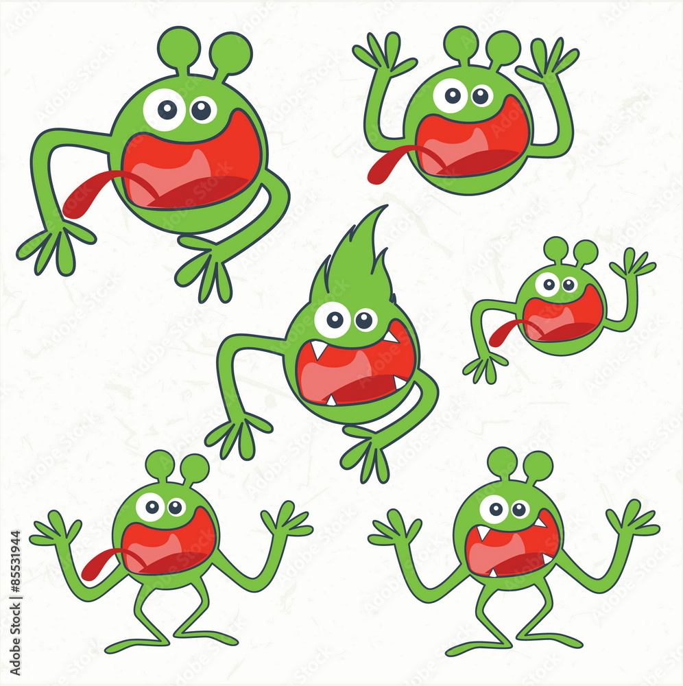 Fototapeta premium Cartoon cute monsters