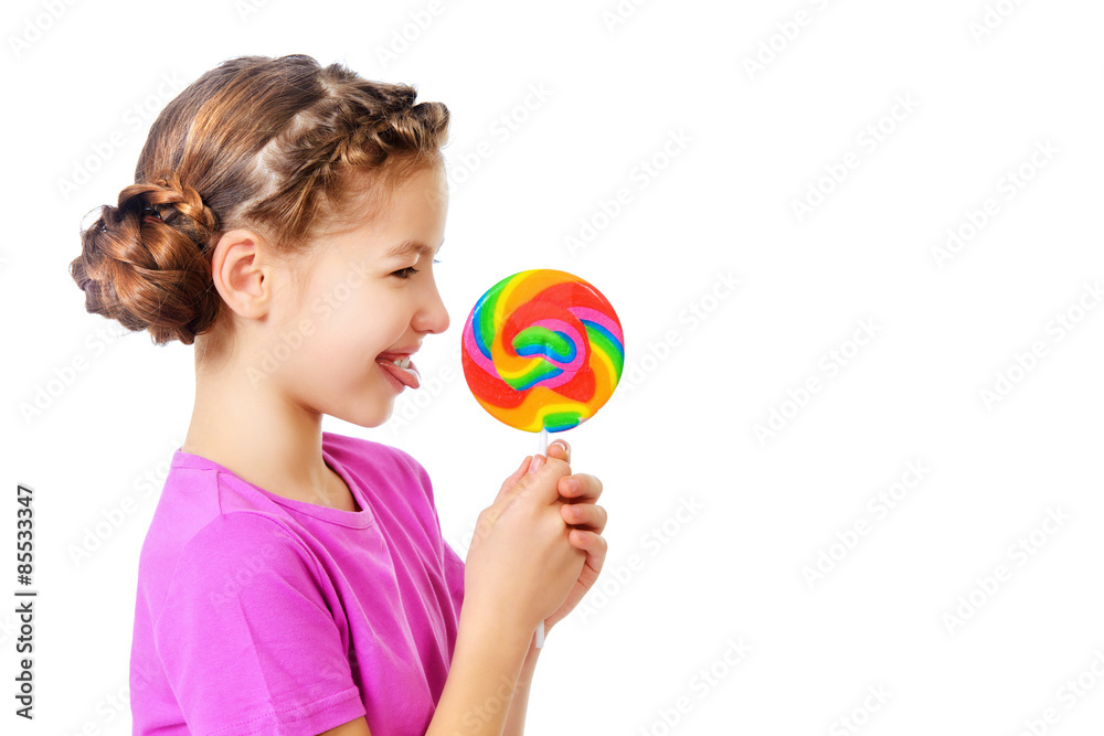 child with lollipop child with lollipop