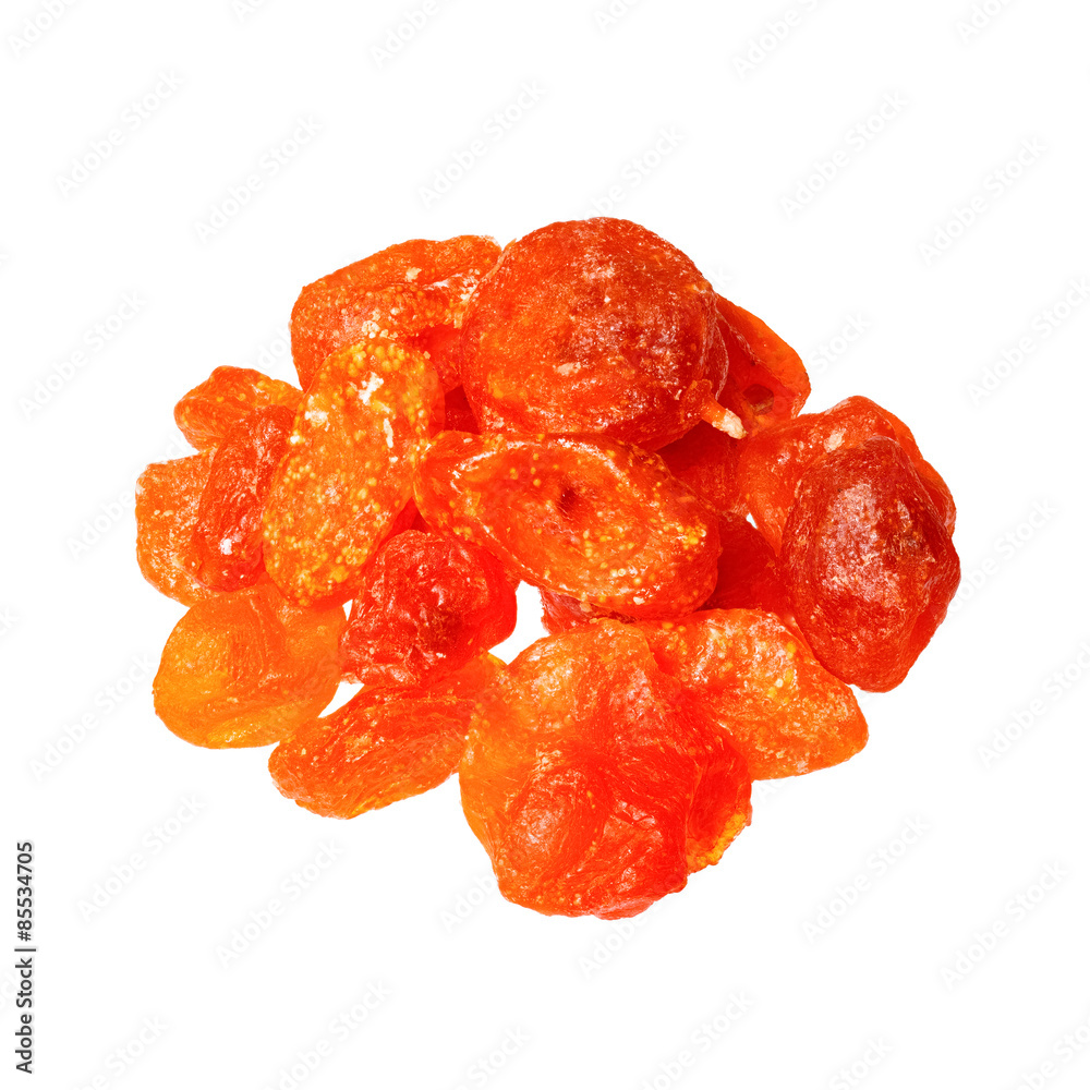 Dried kumquat isolated on white background. Dried kumquat isolated on white background.
