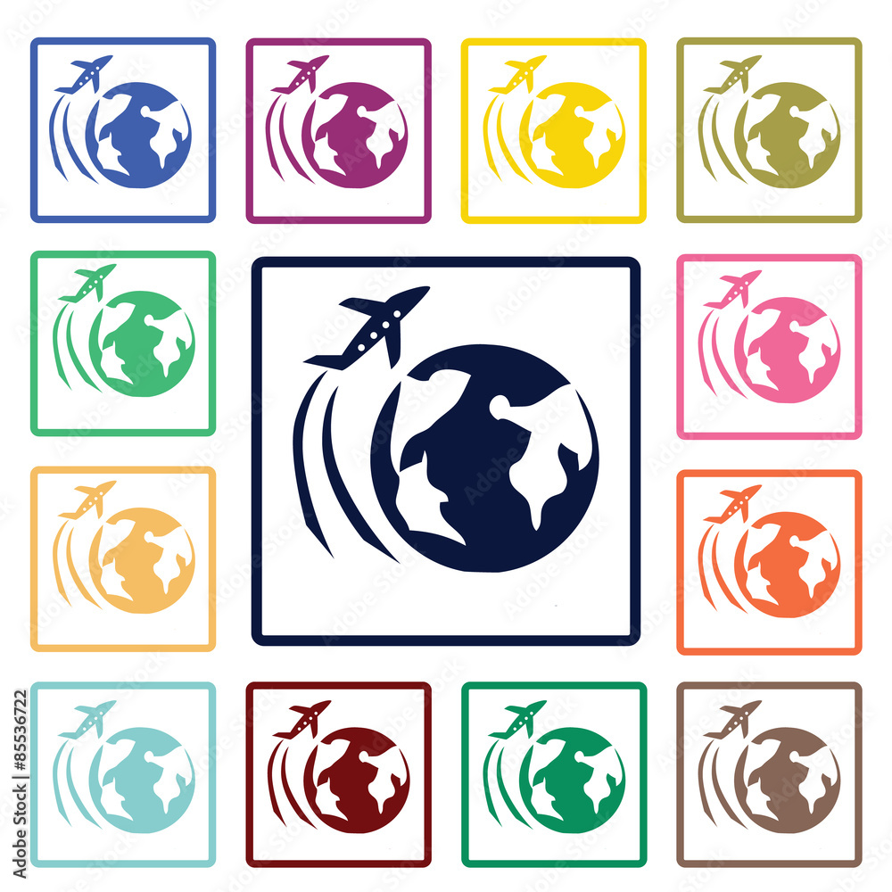 Travel round the world icon Travel round the world icon