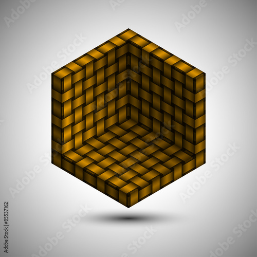 Box corner symbol with interlaced texture. Editable vector. Eps