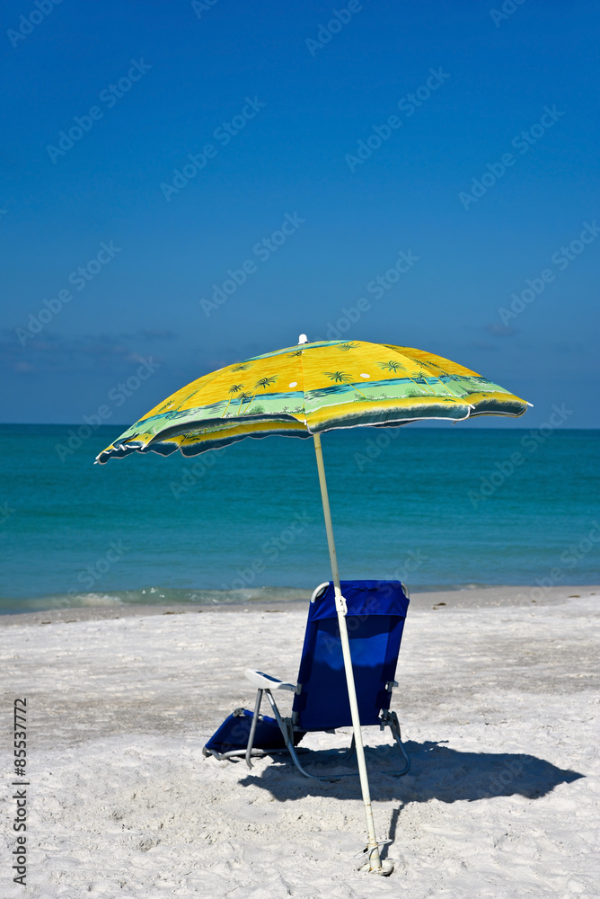 Beach Umbrella and Chair