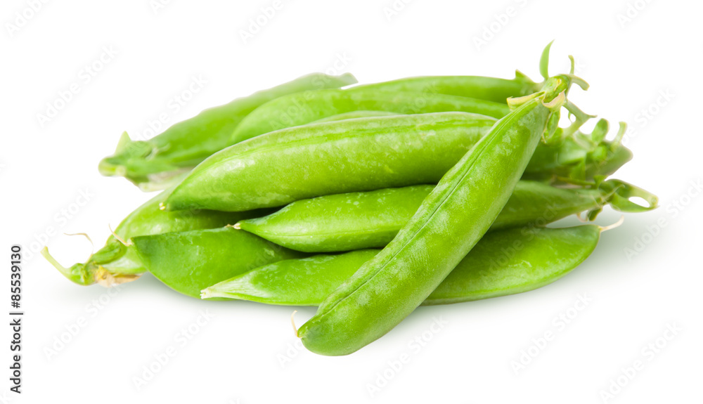 Pile of fresh green peas sugar in the pods Pile of fresh green peas sugar in the pods