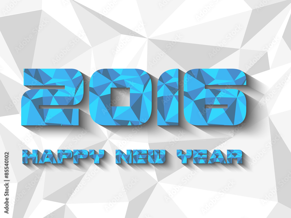 Fototapeta premium 2016 HAPPY NEW YEAR LOW POLY