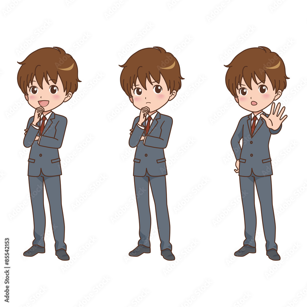 Naklejka premium 男の子 学生 バリエーション