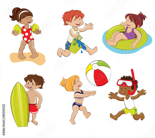 Kids at the beach-collection