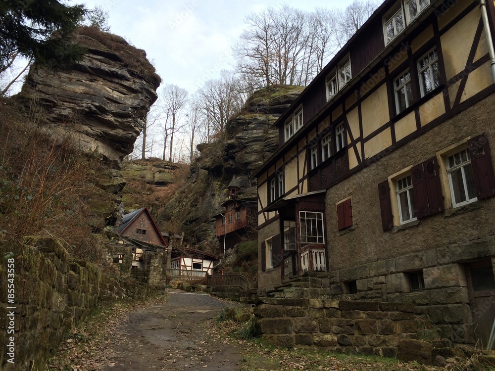 Dorf im Nationalpark Sächsische Schweiz Dorf im Nationalpark Sächsische Schweiz