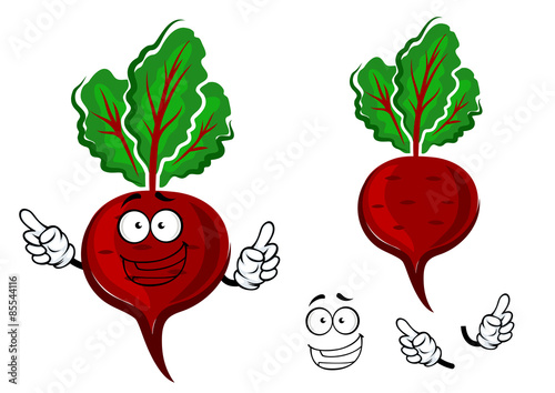 Cartoon fresh red beetroot vegetable