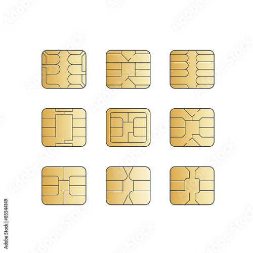 Vector Mobile Cellular Phone Sim Card Chip Set