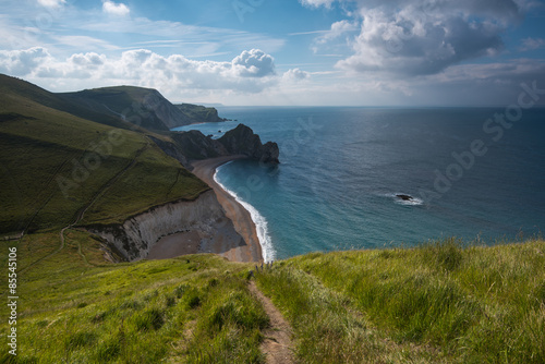 White cliffs in Jurassic Coast beach in Dorset, UK