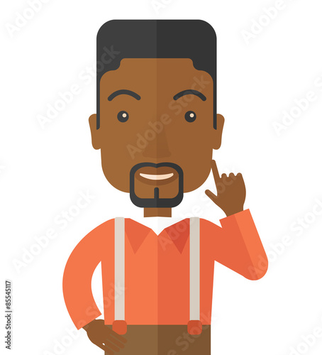 Black young successful man.