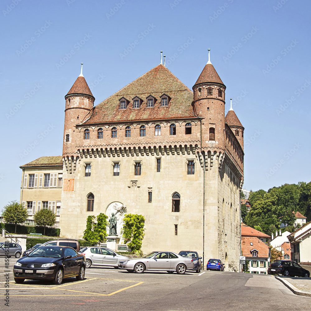 Fototapeta premium Lausanne Saint-Maire Castle (Chateau Saint-Maire) in summertime