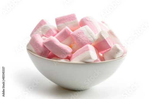 marshmallows in a white bowl