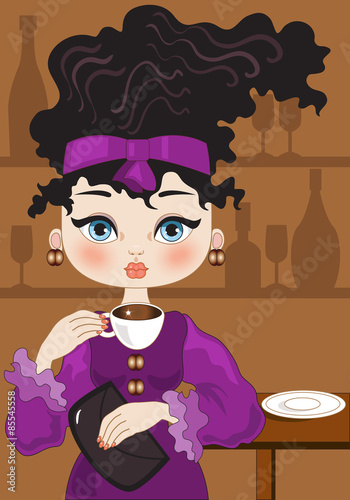 Woman Drinking a Coffee