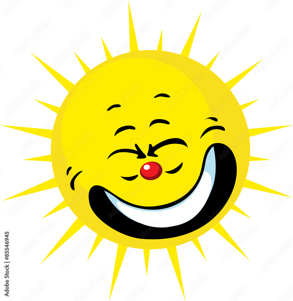 cute sun smiling - vector illustration