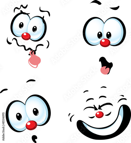 funny vector cartoon face - grin