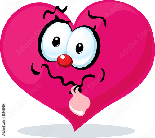 funny heart grinning - vector illustration