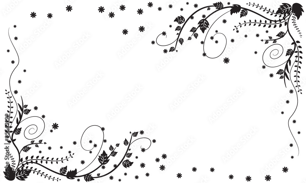 Monochrome background with floral elements Monochrome background with floral elements