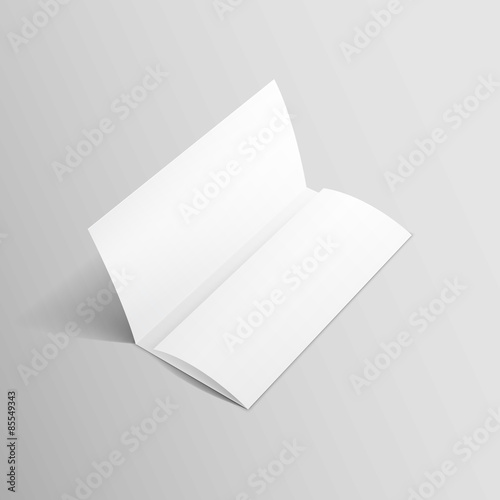 White Trifold Brochure Leaflet Zigzag Folded Flyer