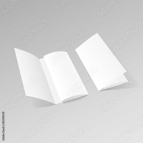 White Trifold Brochure Leaflet Zigzag Folded Flyer