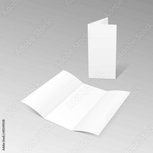 White Trifold Brochure Leaflet Zigzag Folded Flyer