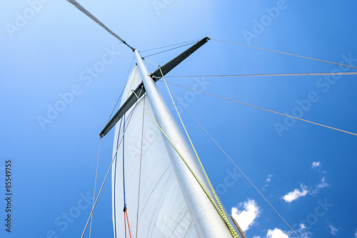 Yacht Mast Against Blue Skies