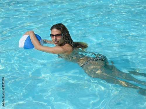 Relaxing in the pool