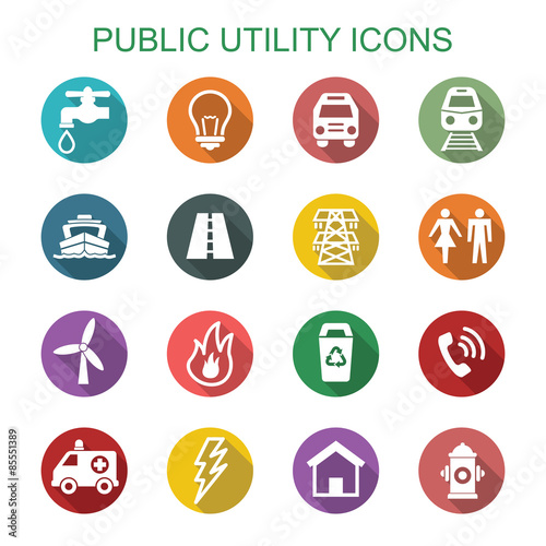 public utility long shadow icons
