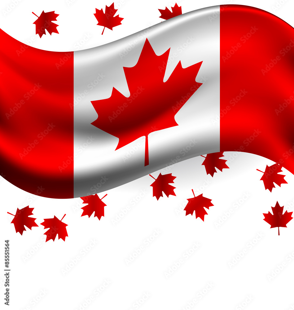 Canada flag with Maple flying for the national day of Canada Canada flag with Maple flying for the national day of Canada
