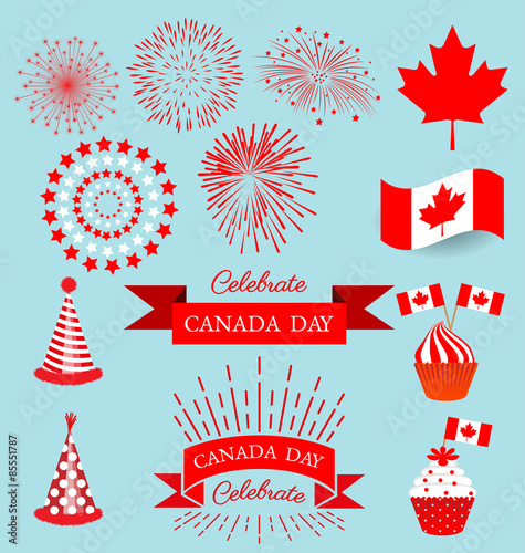 Set design elements for the national day of Canada