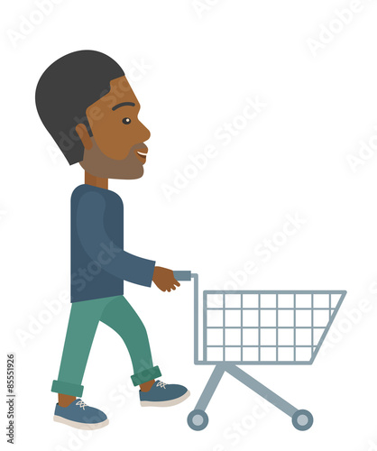 Man with empty cart.