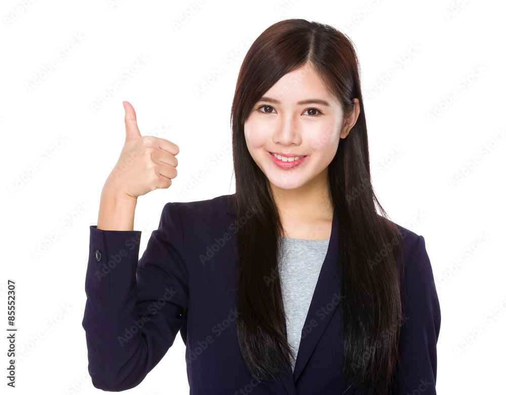 Young businesswoman with thumb up Young businesswoman with thumb up