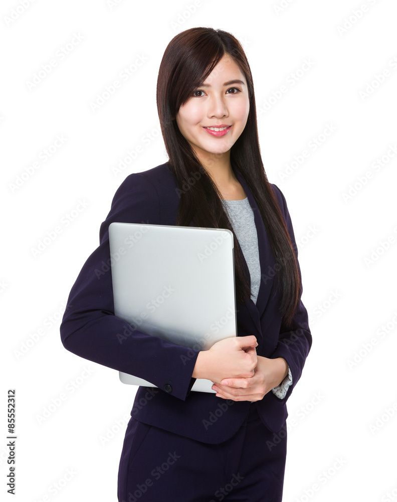 Businesswoman hold with laptop computer Businesswoman hold with laptop computer